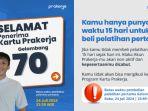 Segera Beli Pelatihan Kartu Prakerja Gelombang 70, Batas Akhir Hari Ini Pukul 23.59, Begini Caranya