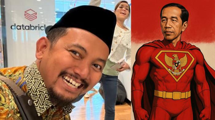 VIRAL MEDIA SOSIAL - Kolase Pegiat Media Sosial sekaligus seorang praktisi Teknologi Informasi, Ainun Najib dan gambar Presiden ke-7 RI, Joko Widodo ala Superman. Menurut Ainun Najib, apabila Soeharto ditetapkan sebagai pahlawan nasional, sudah sepantasnya Presiden ke-7 Republik Indonesia, Joko Widodo (Jokowi) dinobatkan sebagai Pahlawan Super Nasional.