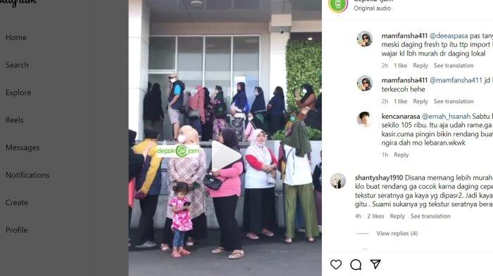 Demi Daging Sapi Murah, Ratusan Emak-emak Rela Antre Berjam-jam di Toko Daging Nusantara Depok