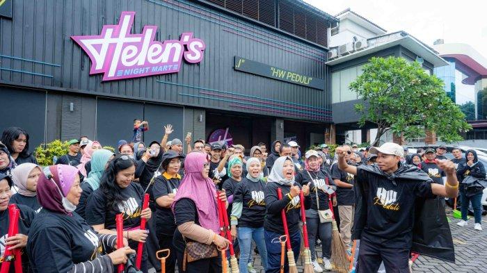 HW Group Ajak Warga Sekitar  Helen's Night Mart Tanjung Duren Gotong Royong Bersihkan Lingkungan