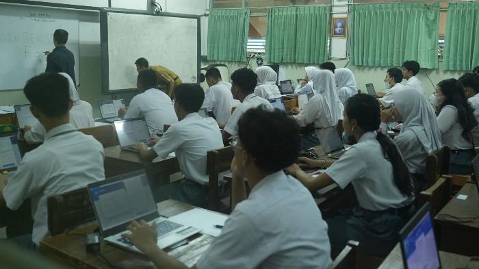 Hari pertama pelaksanaan tes kemampuan akademik (TKA) di SMAN 78 Jakarta.