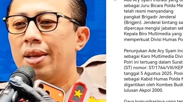 Handphone Kepala Biro Multimedia Divisi Humas Polri Brigjen Ade Ary Syam Indradi disorot netizen pada Kamis (2/10/2025)