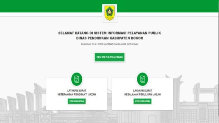 Dinas Pendidikan Kabupaten Bogor meluncurkan Pelayanan Publik Perbaikan Ijazah Siswa Online (PEPES Online).