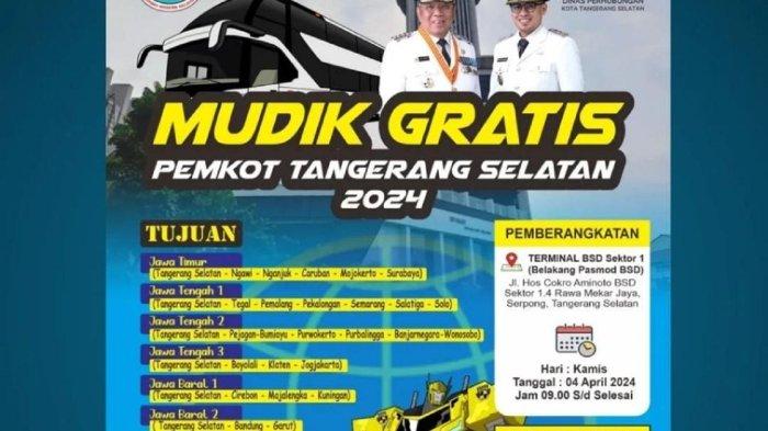 Pemkot Tangsel Buka Pendaftaran Mudik Gratis Lebaran 2024, Simak Syarat dan Ketentuannya