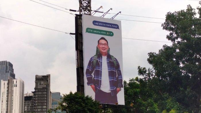 Penampakan Baliho Viral Ridwan Kamil "OTW Jakarta nih" di Jalan Hang Lekir 1 Jakarta Pusat