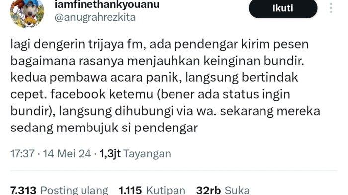 Viral Penyiar Radio Dicurhati Pendengarnya Ingin Bunuh Diri, Sempat Panik-Studio Berubah Mencekam