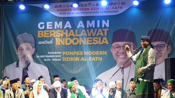 Anies Salawatan Bersama Santri dan Ribuan Warga Sukabumi, Bicara Pelestarian dan Pengembangan Budaya