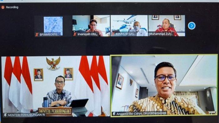 Implementasikan Inpres 2/2021, BPJS Ketenagakerjaan Audiensi Virtual dengan Kemenhub