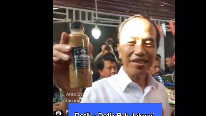 Momen Presiden Jokowi Dipaksa Endorse Cincau Seorang Ibu di Pasar