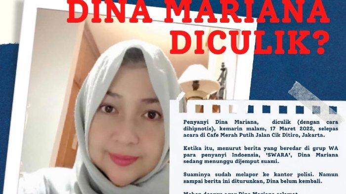 Penyanyi Dina Mariana Dikabarkan Menghilang dan Belum Kembali ke Rumah, Benarkah Diculik?
