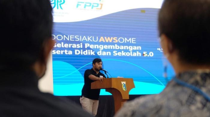 DESAK BENTUK PANSEL - Ketua FPPJ, Endriyansah saat workshop di Auditorium Dinas Pendidikan DKI Jakarta, Kecamatan Setiabudi, Jakarta Selatan, Selasa (24/5/2022). Dia mendesak BKD Provinsi DKI Jakarta untuk segera membentuk Pansel calon Sekdaprov DKI Jakarta.