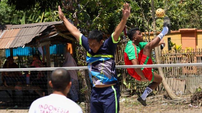 Warga Kelurahan Salaka Ramaikan HUT ke-78 RI dengan Lomba Takraw dan Gaungan Dukungan untuk Ganjar
