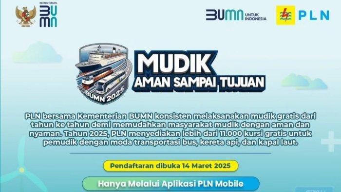 Yang Ingin Mudik Gratis, Silahkan Ikut Bersama PLN, Ada 11.000 Tiket, Ini Syarat dan Ketentuannya
