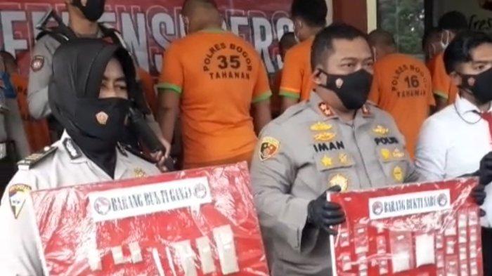 10 Orang Komplotan Sindikat Pengedar Sabu dan Ganja Dibekuk Polres Bogor