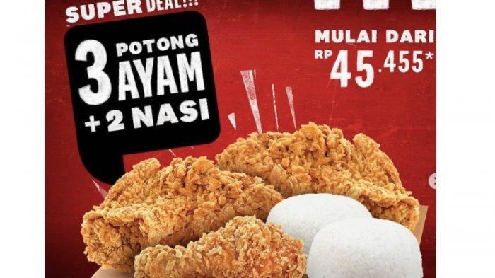 Promo KFC Terbaru Paket Ayam dan Nasi Mulai Rp 45.000 Berlaku 13-15 November