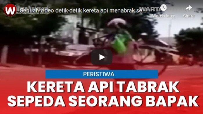 Video Detik-detik Kereta Api Menabrak Sepeda yang Tersangkut di Rel