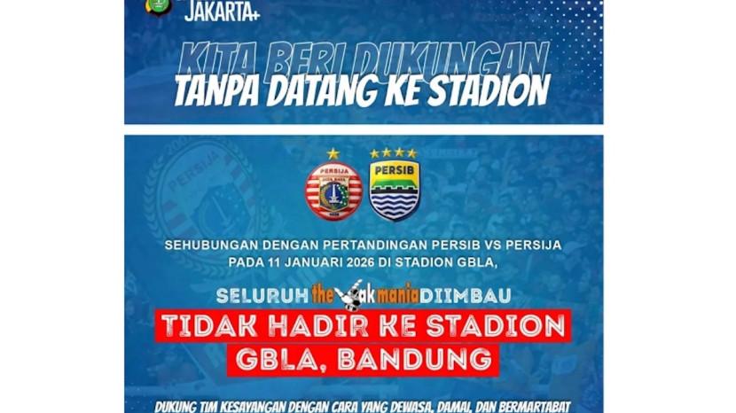 Polda Metro Jaya Larang Jakmania Datang ke GBLA Saat Persib vs Persija