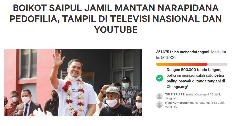 KPI Ancam Beri Sanksi 2 TV Swasta yang Hadirkan Saipul Jamil Sebagai Bintang Tamu Setelah Dibebaskan