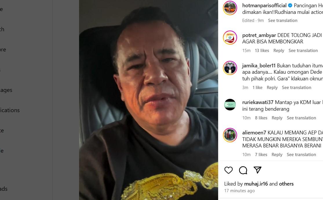 Iptu Rudiana Akhirnya Somasi Dede dan Dedi Mulyadi, Hotman Paris: Pancingan Kena, Umpan Dimakan Ikan