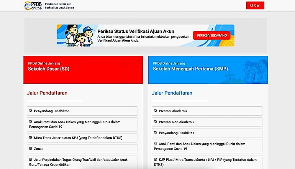 Pengajuan Akun CPDB Lewat PPDB DKI Jakarta untuk Jenjang SD Ditutup 2 Hari