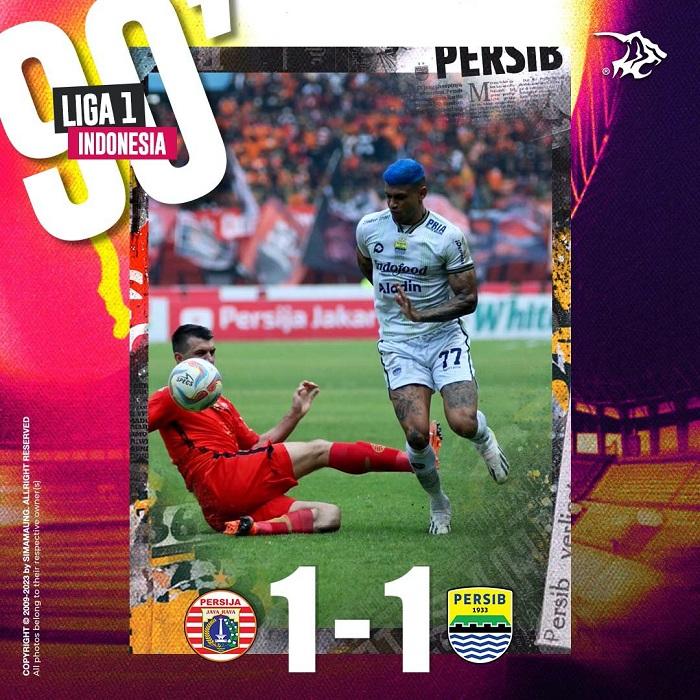 Persija Jakarta Gagal Putus Tren Buruk Gara-gara Gol Pengimbang dari Striker Persib David da Silva