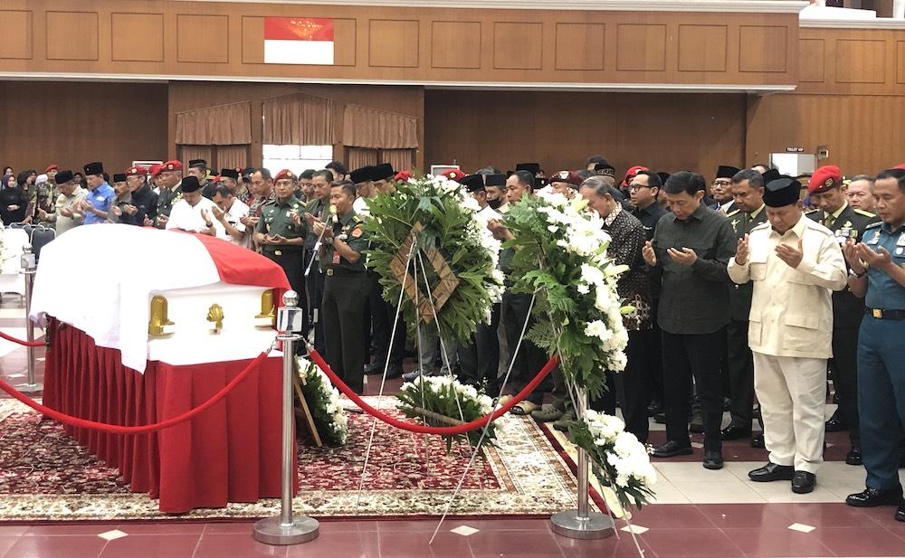 Prabowo, Panglima TNI hingga KSAD Salati Jenazah Doni Monardo di Mako Kopassus Cijantung