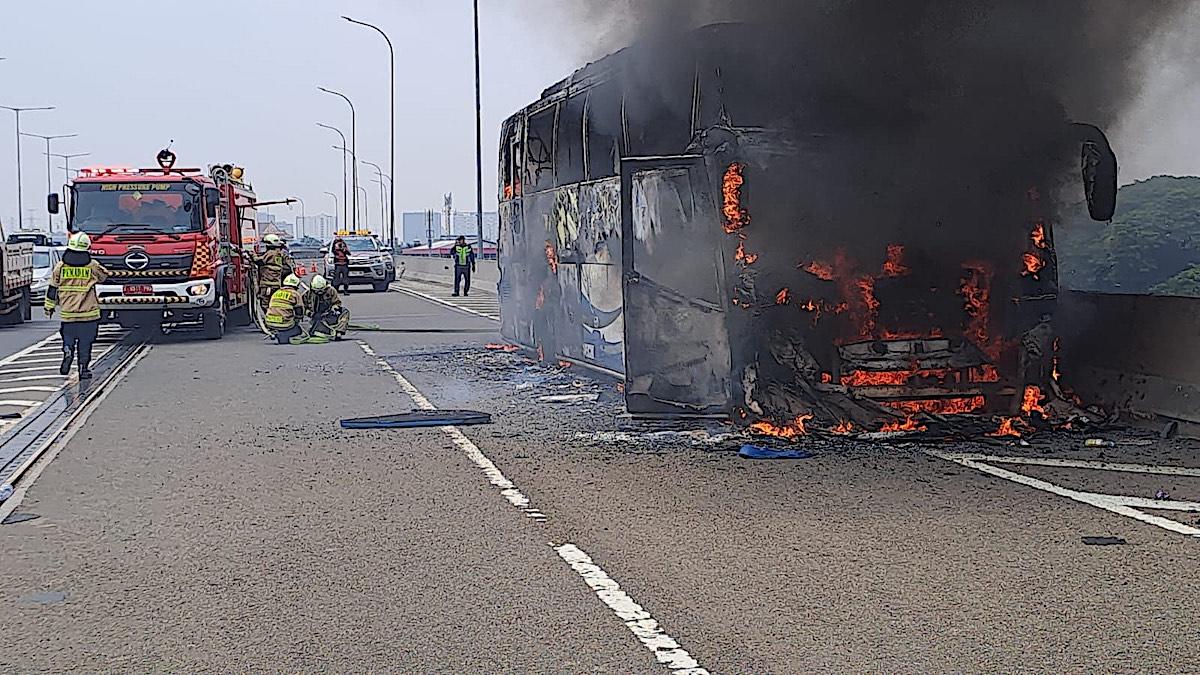 Dugaan Sementara Asal Muasal Api yang Membakar Bus Anak TK Manasik Haji