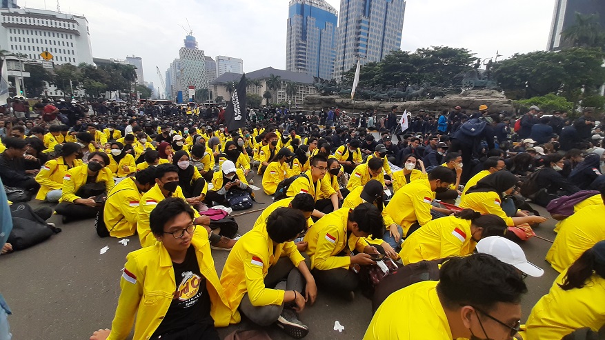 Akbar Tidak Mau Pulang Sebelum Jokowi Bukakan Pintu Istana Terima Aspirasi Demonstran