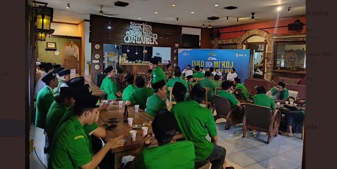 Koma Lima Hari, GP Ansor Pasuruan Doakan David Dalam Peringatan Isra Miraj di Cafe Santahoer