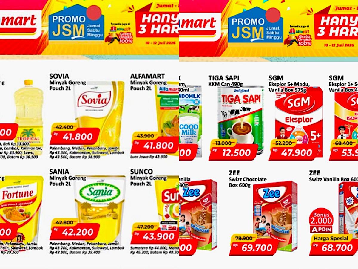Promo JSM Alfamart 11-12 Juli 2026: Indomie, Minyak Goreng, Aqua Serba Murah - Wartakotalive.com