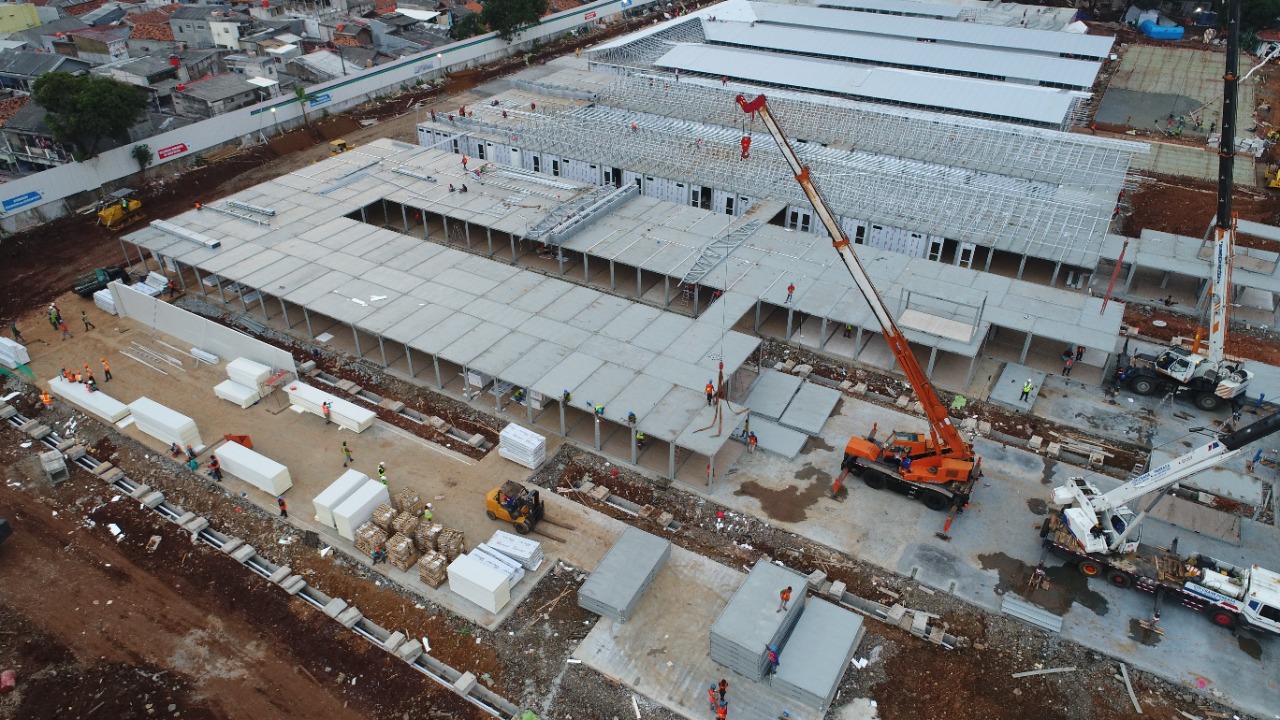 Progress Capai 56%, WEGE Optimis Pembangunan RS Modular Darurat COVID-19 Tanjung Duren Tepat Waktu