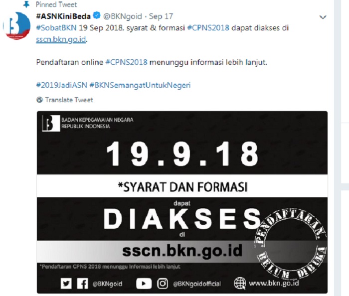 Situs Informasi Pendaftaran CPNS 2018 Sscn.bkn.go.id Belum Bisa Diakses, Keluar Pengumuman Baru