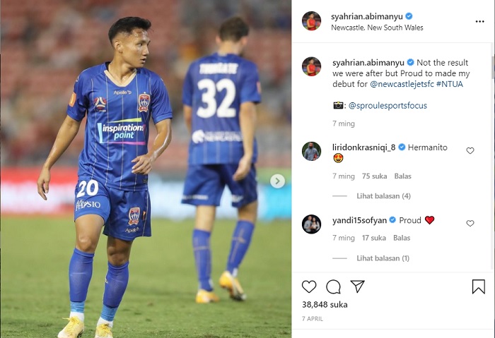 KARIER Syahrian Abimanyu di Newcastle Jets Australia Moncer, 100 % Tackle Sukses, 3 Kali Dimainkan