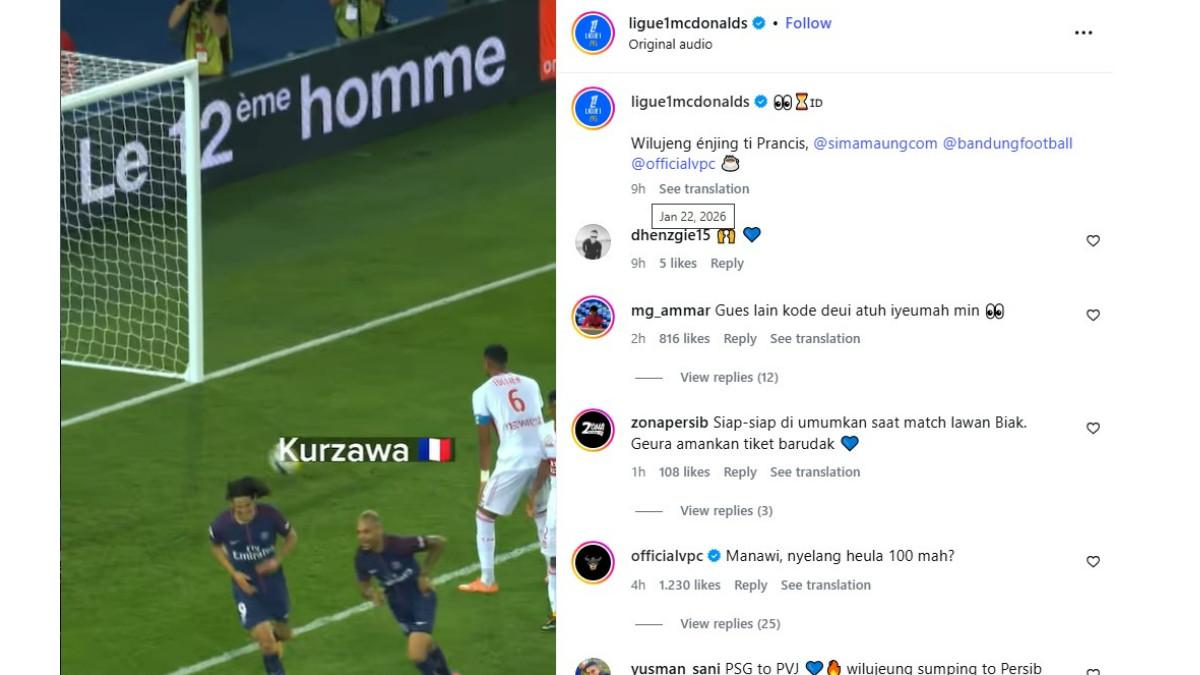 TRANSFER PERSIB BANDUNG - Akun ofisial Liga Prancis panaskan rumor Persib Bandung gaet Layvin Kurzawa.