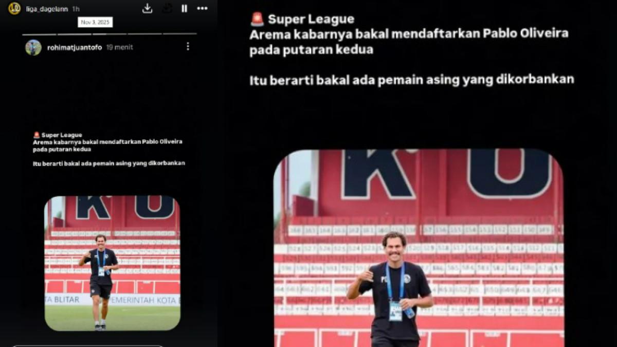 RUMOR TRANSFER AREMA FC - Arema FC dikabarkan bakal mendaftarkan Pablo Oliveira di putaran kedua musim 2025/2026.