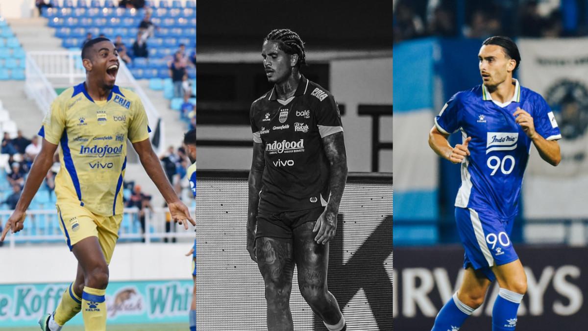 PERSIB BANDUNG - Striker asing Persib Bandung: Uilliam Barros (kiri), Ramon Tanque (tengah) dan Andrew Jung (kanan).