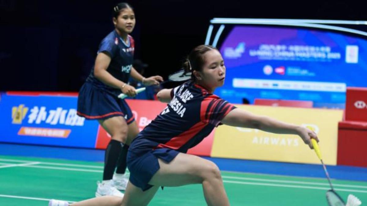 DUET RACHEL/FEBI - Foto yang diunduh dari laman resmi PBSI, Rabu (8/10/2025), memperlihatkan aksi Rachel Allessya Rose/Febi Setianingrum saat berhadapan dengan wakil China, Jia Yi Fan/Zhang Shu Xian, di 16 besar China Masters 2025 bertempat di Shenzhen Arena, Shenzhen, China, Kamis (18/9/2025).