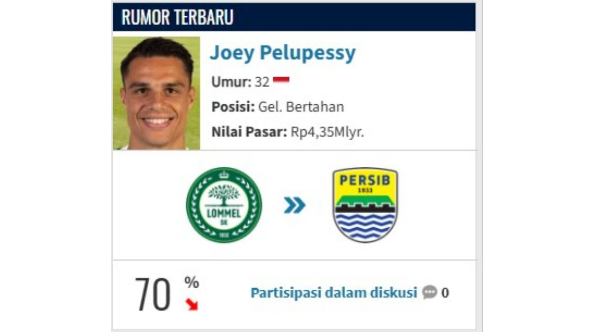 RUMOR TRANSFER PERSIB BANDUNG - Joey Pelupessy 70 persen merapat ke Persib Bandung.