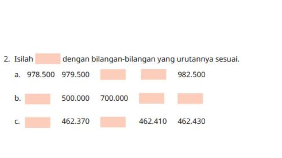 KUNCI JAWABAN - Tangkapan layar soal nomor 2 Matematika Kelas 5 SD/MI yang diambil pada laman resmi buku.kemendikdasmen.go.id, Rabu (19/11/2025).