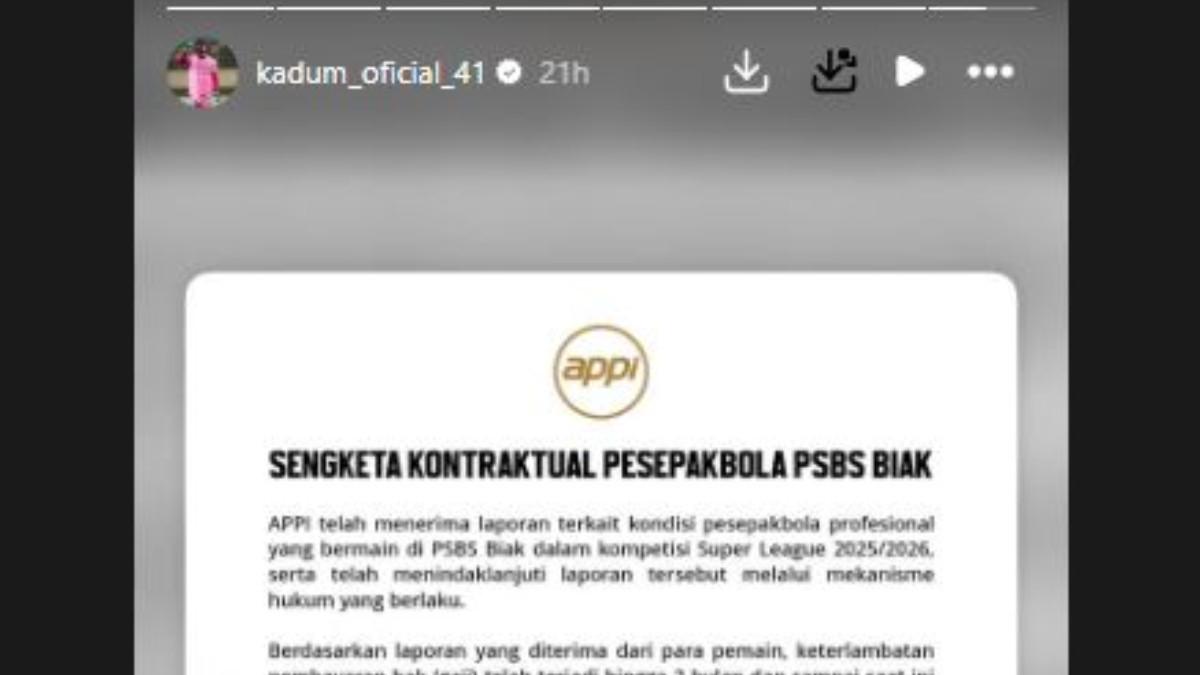 SURAT APPI - Potret surat balasan dari APPI yang sebelumnya dikirimkan oleh para pemain PSBS Biak terkait penunggakan gaji.