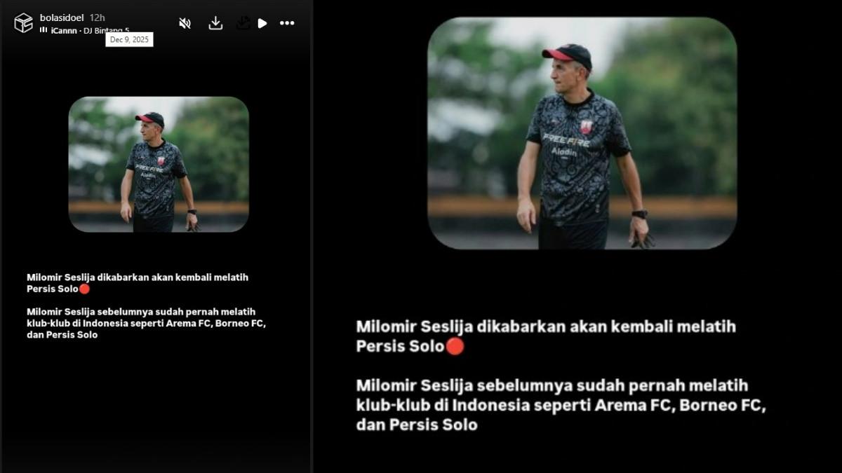 BURSA TRANSFER SUPER LEAGUE - Milomir Seslija dikabarkan akan melatih Persis Solo.