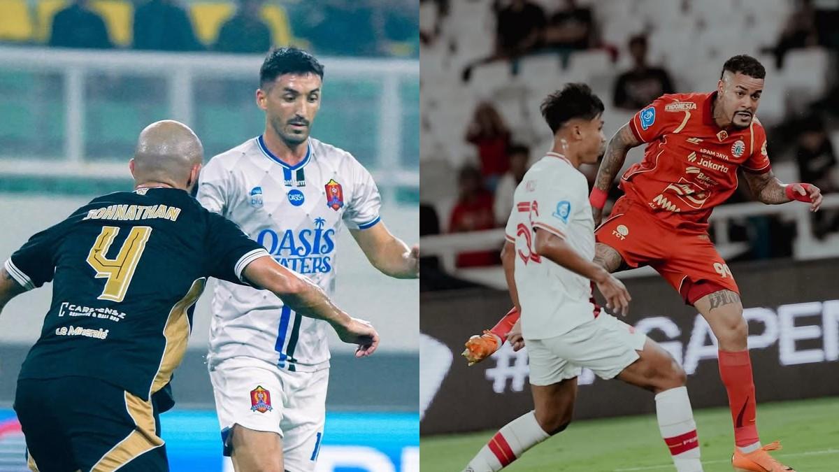 Potret Persijap Jepara sebelah (kiri) VS Persija Jakarta sebelah (kanan).