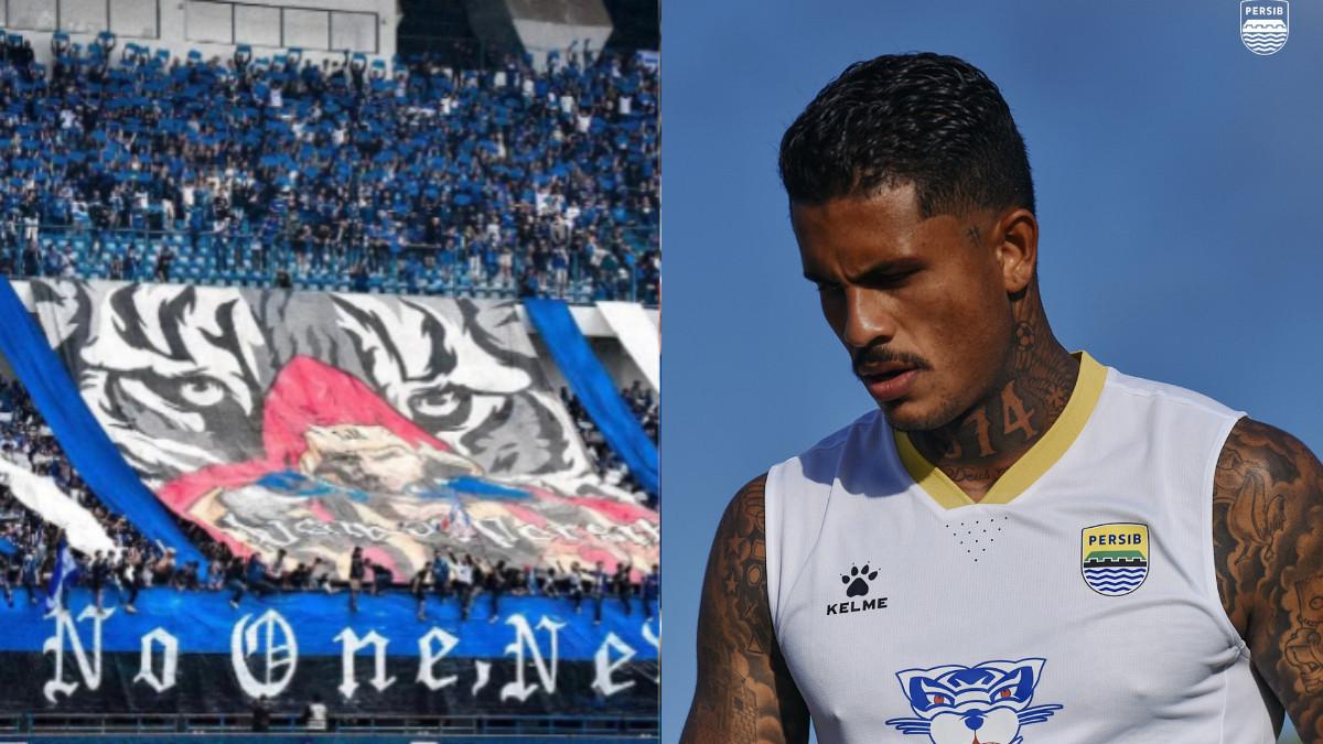 BOBOTOH DAN RAMON TANQUE - Potret suporter Persib Bandung (kiri) dan sosok Ramon Tanque (kanan).