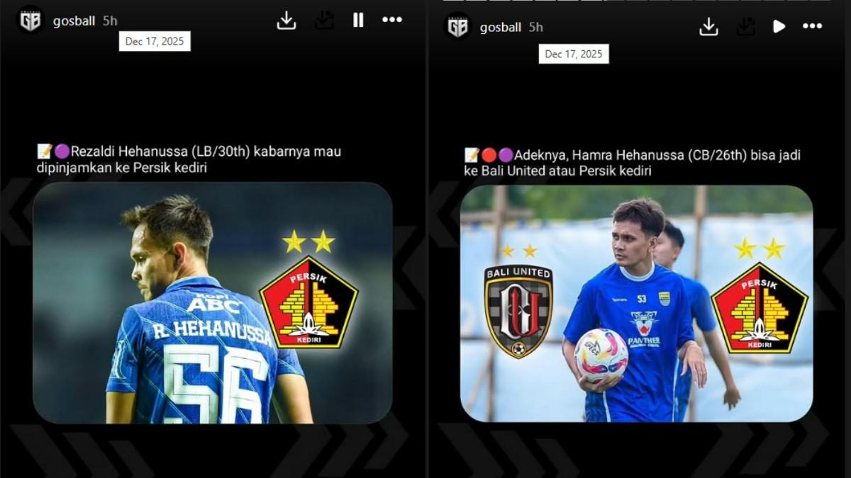 BURSA TRANSFER PERSIB BANDUNG - Rezaldi Hehanussa kabarnya akan dipinjamkan Persib Bandung ke Persik Kediri (kiri) dan info Hamra Hehanussa akan dipinjamkan ke Tim Macan Putih atau Bali United (kanan).