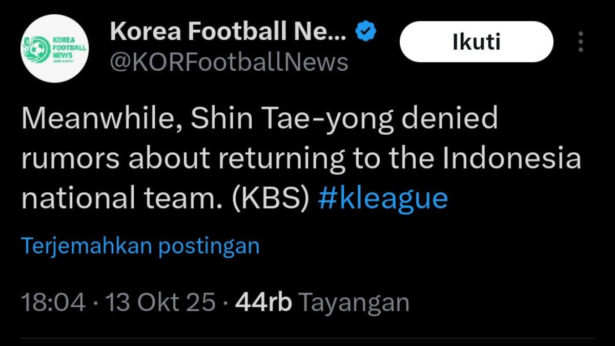 JAWABAN SHIN TAE-YONG - Cuitan bocoran jawaban Shin Tae-yong soal kans comeback melatih Timnas Indonesia.