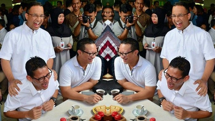 Gaya Sandiaga Uno Pakai Baju Kotak-kotak Bergaya Rock and Roll Bikin Salah Fokus Deh!