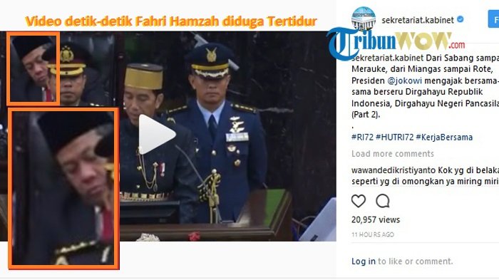 Ini Video Detik-detik Fahri Hamzah Diduga Tertidur saat Presiden Jokowi Pidato