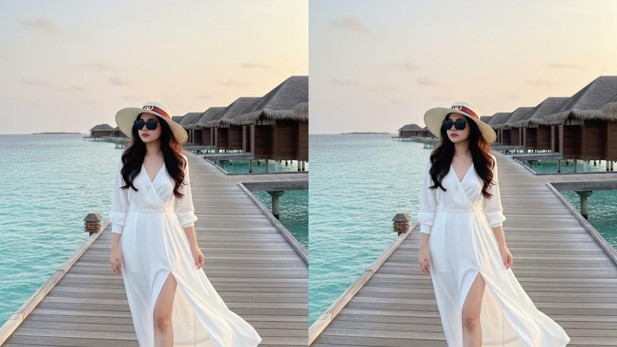 PROMPT GEMINI AI - Ilustrasi prompt Gemini AI di pantai dengan suasana pantai Maldives Island. Dibuat oleh TribunWow.com dengan bantuan Gemini AI pada Selasa (11/11/25). (TribunWow.com/Gemini AI)