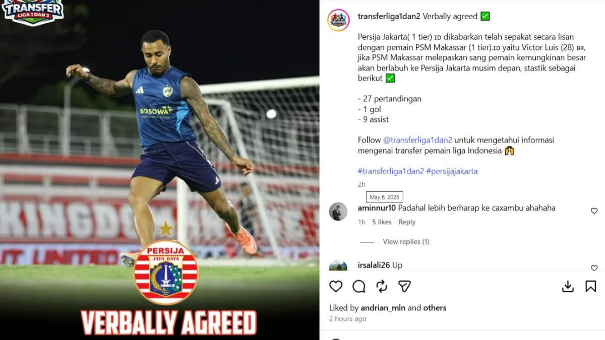 BURSA TRANSFER PERSIJA JAKARTA - Persija Jakarta kabarnya sudah deal dengan Victor Luiz, bek PSM Makassar untuk musim 2026/2027.