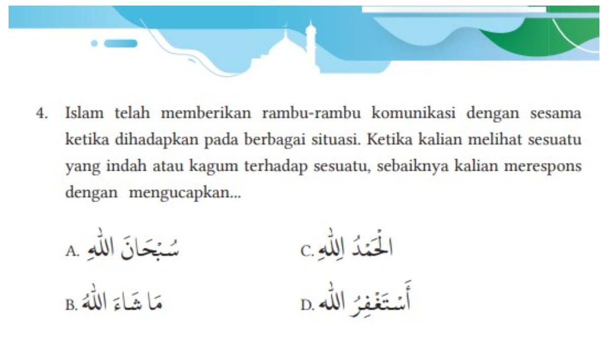 Soal dan jawaban pai budi pekerti